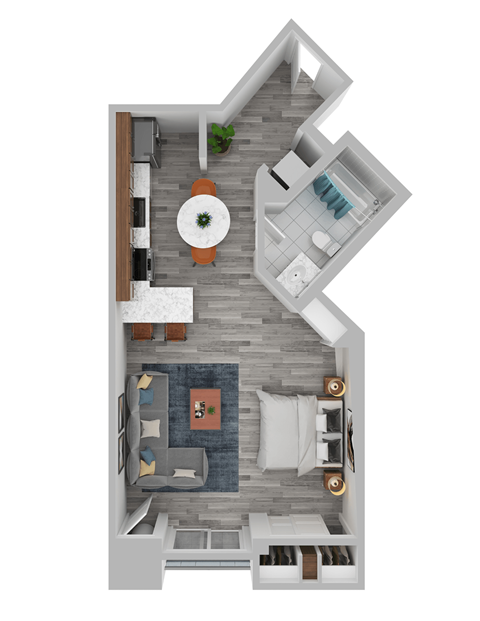 Studio 1 Bath 437-to 457 Sq. Ft. at Vista Condominiums, Kansas City, Kansas